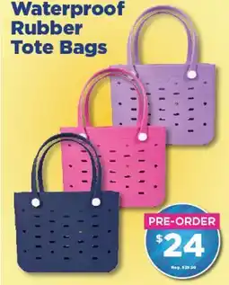 Showcase Waterproof Rubber Tote Bags offer
