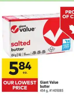 Giant Tiger Giant Value butter offer