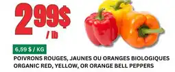 Marches Tau POIVRONS ROUGES, JAUNES OU ORANGES BIOLOGIQUES offer