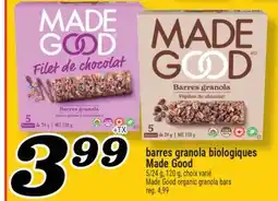 Marché Richelieu BARRES GRANOLA BIOLOGIQUES MADE GOOD | MADE GOOD ORGANIC GRANOLA BARS offer