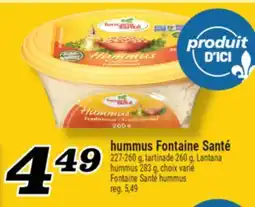 Marché Richelieu HUMMUS FONTAINE SANTÉ | FONTAINE SANTÉ HUMMUS offer