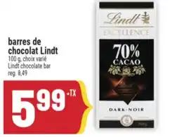 Marché Adonis BARRES DE CHOCOLAT LINDT | LINDT CHOCOLATE BAR offer