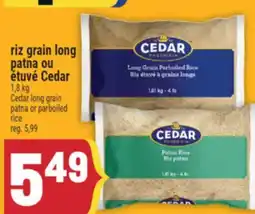 Marché Adonis Riz grain long patna ou étuvé Cedar | Cedar long grain patna or parboiled rice offer