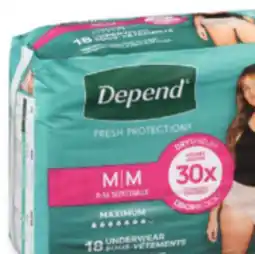 Familiprix DEPEND Selected products and sizes offer