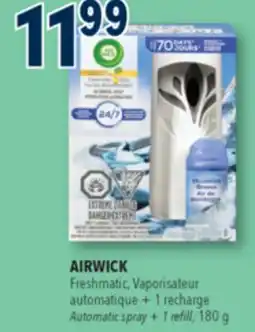 Familiprix AIRWICK, Automatic spray + 1 refill, 180 g offer