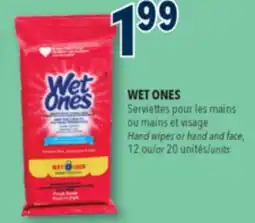 Familiprix WET ONES Hand wipes or hand and face, 12 or 20 units offer