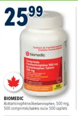 Familiprix Biomedic extra strength acetaminophen tablets for adults 500un offer