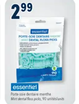 Familiprix ESSENTIEL, Mint dental floss picks, 90 units offer