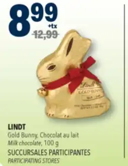 Familiprix LINDT Gold Bunny, Milk chocolate, 100g offer