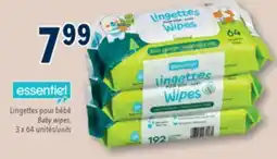 Familiprix ESSENTIEL, Baby wipes, 3 x 64 units offer