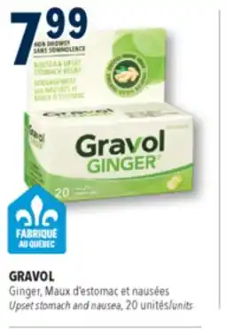 Familiprix GRAVOL, Ginger, Upset stomach and nausea, 20 units offer