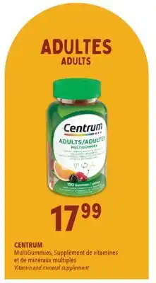 Familiprix CENTRUM, MultiGummies, Vitamin and mineral supplement offer