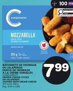 Marches Tradition COMPLIMENTS FROZEN CHEESE STICKS OR JALAPENOS STUFFED WITH CREAM offer