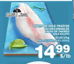 Marches Tradition FRESH OR THAWED SOLE FILLETS offer