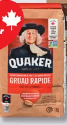IGA QUAKER (232 à 344 g) OU GRUAU QUAKER (625 g à 1 kg) OATMEAL OR INSTANT OATMEAL offer