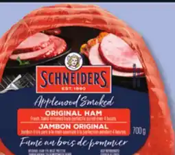 IGA SCHNEIDERS OR MAPLE LEAF SMOKED HAM HALF offer
