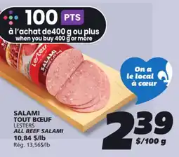 IGA LESTERS ALL BEEF SALAMI offer