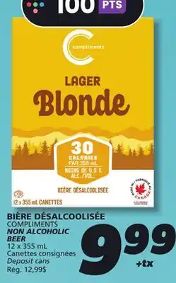 IGA COMPLIMENTS NON ALCOHOLIC BEER offer