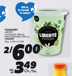 IGA LIBERTÉ CLASSIQUE (650 g), MÉDITERRANÉE (500 g) YOGURT offer