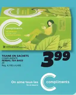 IGA COMPLIMENTS HERBAL TEA BAGS offer
