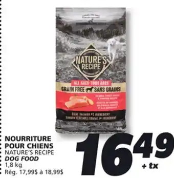 IGA NATURE'S RECIPE DOG FOOD offer