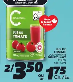 IGA COMPLIMENTS TOMATO JUICE offer