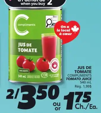 IGA COMPLIMENTS TOMATO JUICE offer