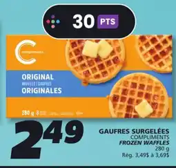 IGA COMPLIMENTS FROZEN WAFFLES offer