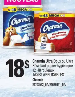 Provigo CHARMIN ULTRA DOUX OU ULTRA RÉSISTANT PAPIER HYGIÉNIQUE, 12=48 rouleaux offer
