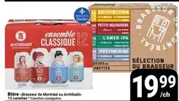 Pasquier Bière Brassour de Montréal ou Archibalds offer