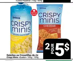 Pasquier Galettes ou Croustilles de riz Crispy Minis Quaker offer