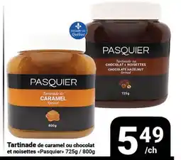 Pasquier Tartinade de caramel ou chocolat et noisettes Pasquier offer