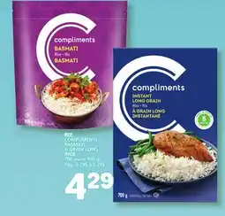 Marché Bonichoix COMPLIMENTS BASMATI À GRAIN LONG RICE offer