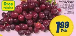 Marché Bonichoix SEEDLESS RED GRAPES offer