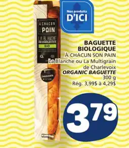 Marché Bonichoix À CHACUN SON PAIN ORGANIC BAGUETTE offer