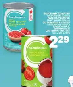 Marché Bonichoix COMPLIMENTS TOMATO SAUCE, TOMATO PASTE OR STEWED TOMATOES offer