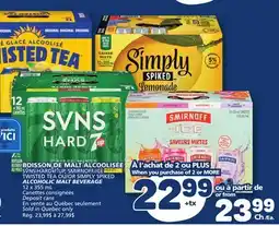 Marché Bonichoix SVNS HARD 7UP, SMIRNOFF ICE, TWISTED TEA OR SIMPLY SPIKED ALCOHOLIC MALT BEVERAGE offer