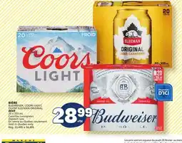 Marché Bonichoix BUDWEISER, COORS LIGHT, OR SLEEMAN ORIGINAL BEER offer