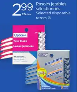 Proxim Option+ Selected disposable razors offer