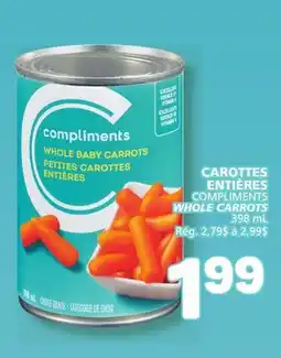 Marché Bonichoix COMPLIMENTS WHOLE CARROTS offer