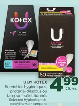 Proxim U BY KOTEX Selected hygienic pads, pantyliners or tampons offer