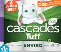Familiprix CASCADES, Fluff, Bathroom tissue, 12 jumbo rolls or Tuff Enviro, Paper towels, 6 jumbo rolls offer