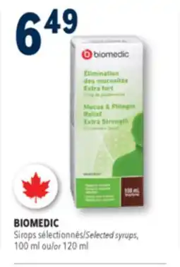 Familiprix BIOMEDIC Selected syrups, 100ml or 120ml offer