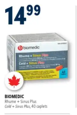Familiprix BIOMEDIC, Rhume + Sinus Plus/Cold + Sinus Plus, 40 caplets offer