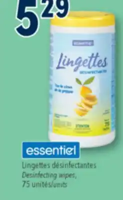 Familiprix ESSENTIEL, Desinfecting wipes, 75units offer