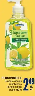 Jean Coutu PERSONNELLE Selected hand soaps offer