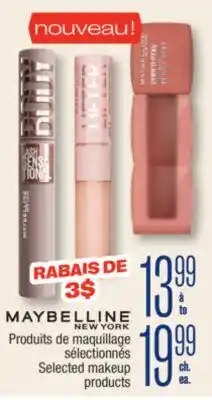 Jean Coutu MAYBELLINE NEW YORK Selected makeup products offer