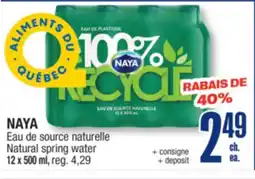 Jean Coutu NAYA Natural spring water offer