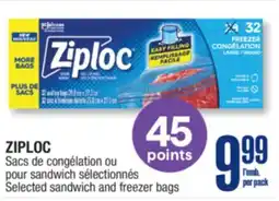 Jean Coutu ZIPLOC Selected sandwich and freezer bags offer