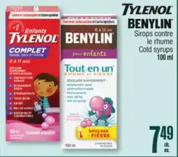 Jean Coutu TYLENOL, BENYLIN Cold syrups offer